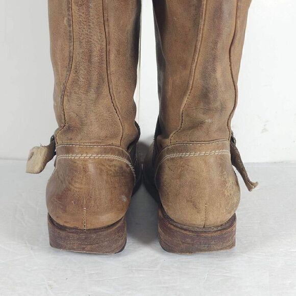 FREEBIRD BY STEVEN Women's CRSBY US 8 Brown Distressed BIKER MOTO BOOTS - Picture 8 of 15